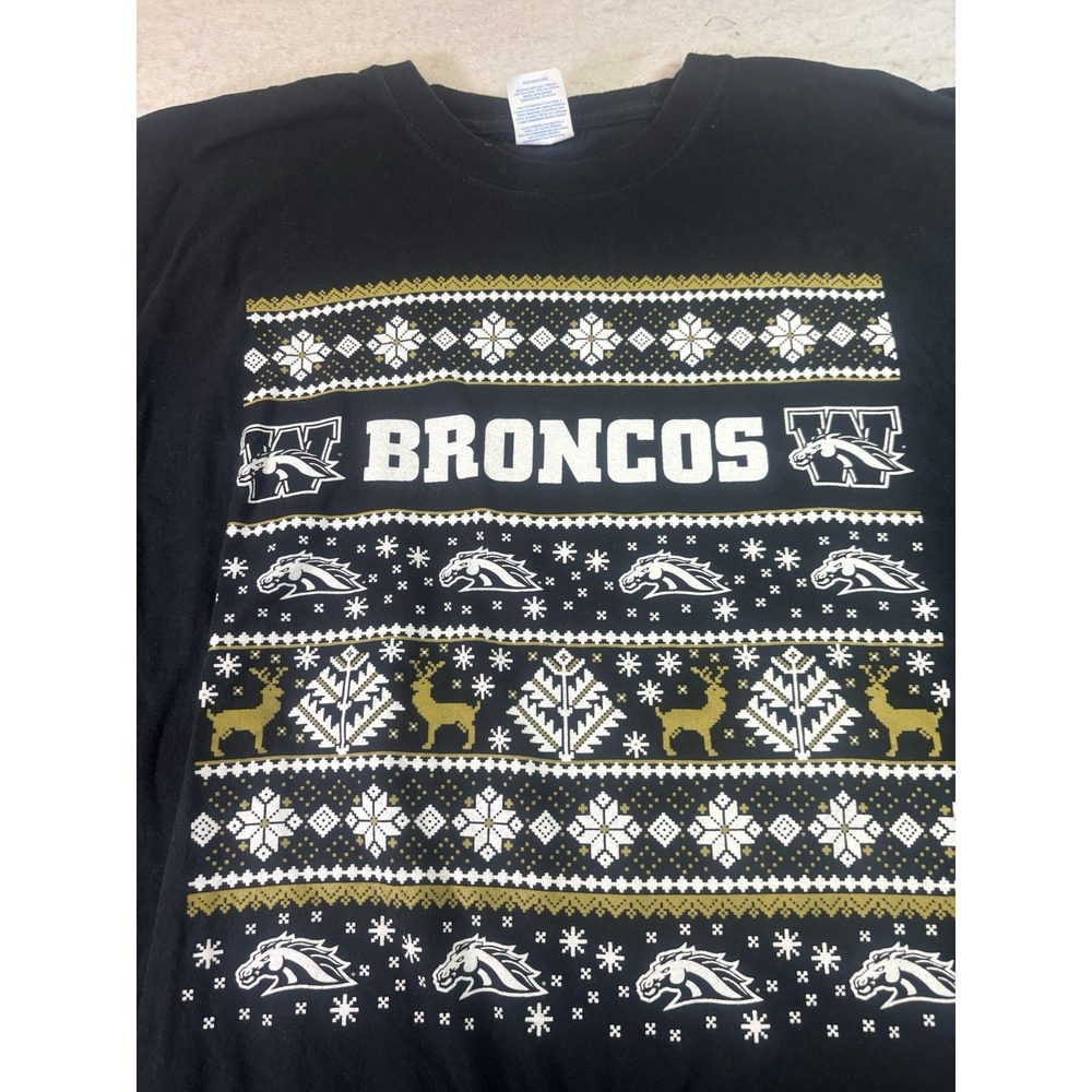 Western Michigan Broncos L/SL T- Shirt Women's XL WMU Black Holiday